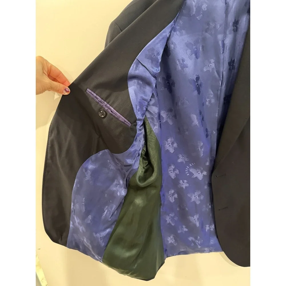 Ted Baker London Men's Black Wool Suit Jacket Blazer Notch Lapel XS